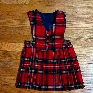 Archie Brown and Son Vintage Red Tartan Plaid Girls Jumper size 20 (4 or 5?)